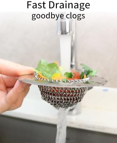 TRAPMATE Kitchen Sink Drain Strainer 304 Stainless Steel Reversible Large Capacity