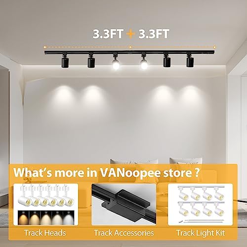VANoopee H Track Lighting Rails Kit 66FT Black 1