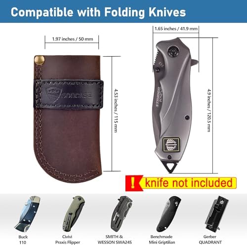 SOGCASE Leather Knife Sheath Belt - Darkbrown