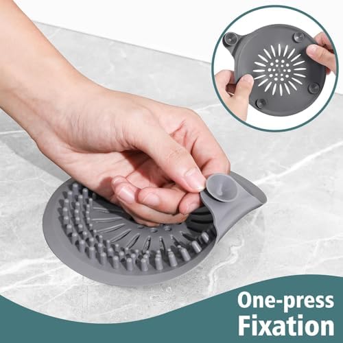 2 Pack Silicone Hair Catcher for Shower and Bathtub