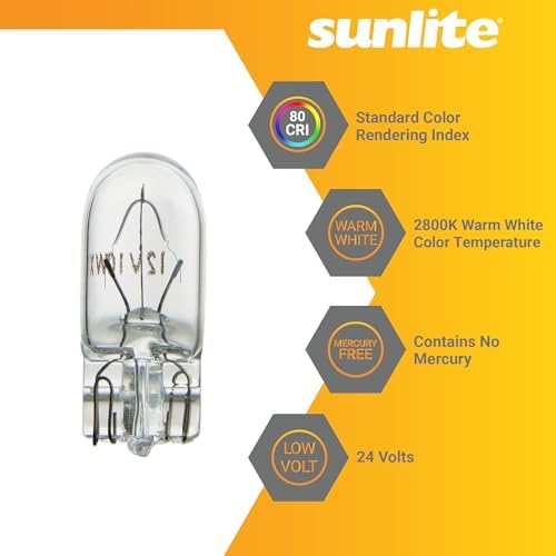 Sunlite Xelogen Wedge Base T325 LED Bulb 5W 24V 10 Pack