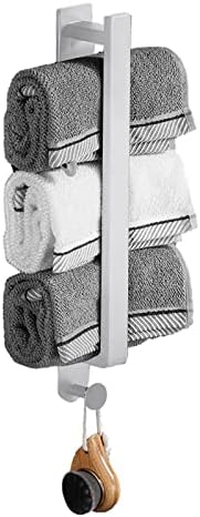 Qivine Wall Mounted Towel Rack with Hooks