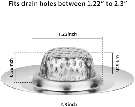 ChefBee 2PCS 122 Stainless Steel Drain Strainer for Bath Shower RV