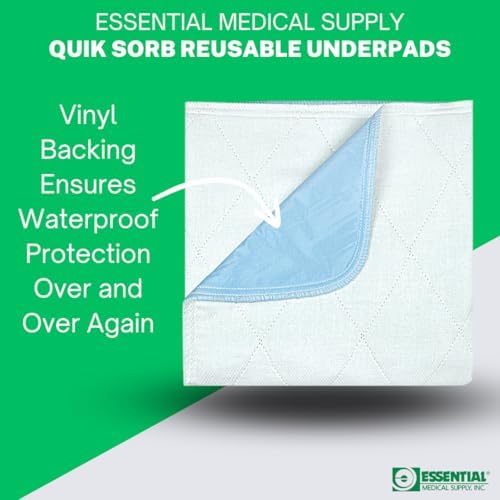 Essential Medical Supply Quilted Birdseye Cotton Underpad - 3 Pack
