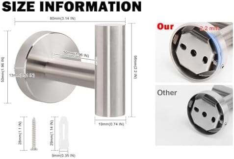 Livabber 4 Pack Brushed Nickel Towel Hooks