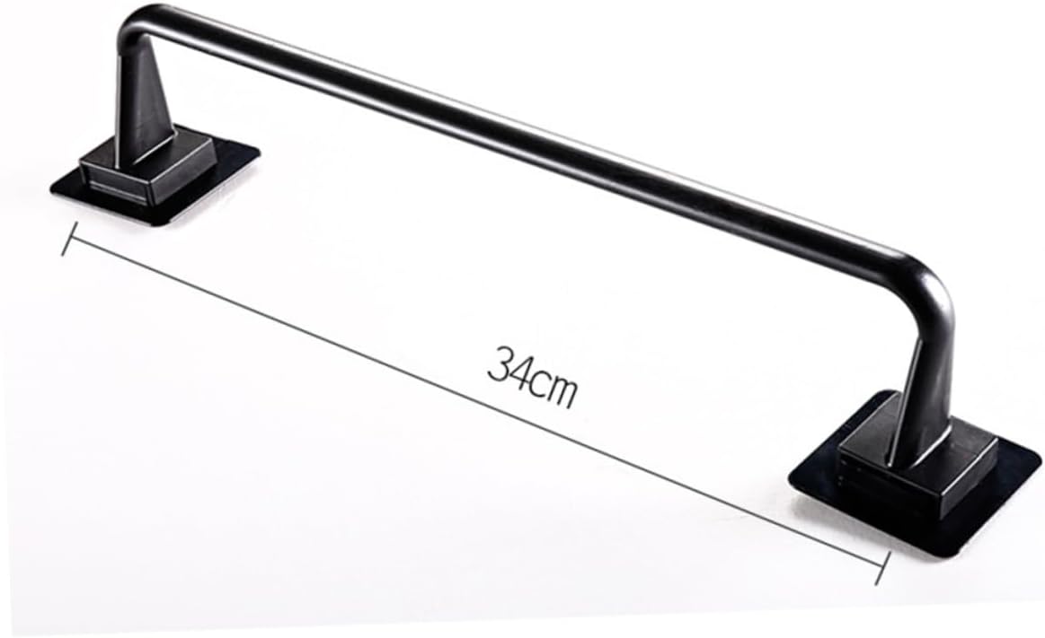 Heavy Duty No Drill Plastic Towel Bar Black
