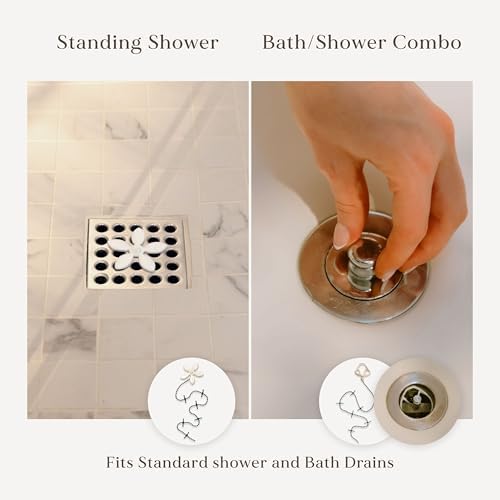 DrainWig Hair Stopper 12-Pack for Showers Sinks and Bathtubs