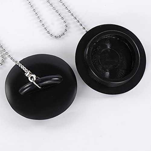 Bathroom Sink Drain Stopper with Chain Rubber Plug 1
