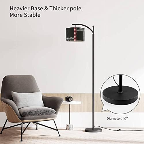 Arc Floor Lamp with Remote Control and Footswitch Black