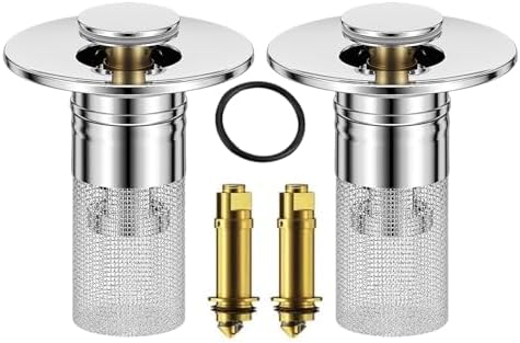 Usofrint Pop Up Sink Stopper Universal Stainless Steel Drain Strainer 1