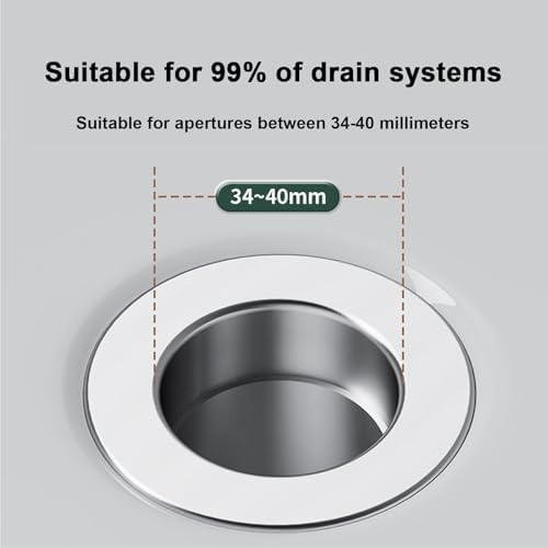 NureBe Pop-Up Drain Strainer with Rust-Proof Hair Catcher