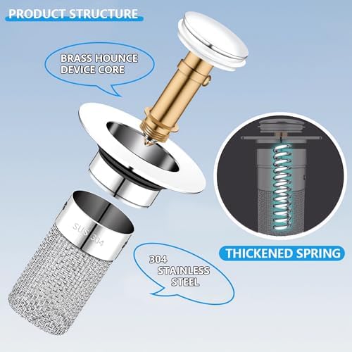 KENYOS 2pcs Bathroom Sink Hair Catcher Drain Stopper