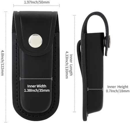Qtcial Pocket Knife Sheath Black 4 Inch EDC Case