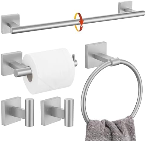 Brushed Nickel Towel Bar Set 5 Piece Bathroom Hardware