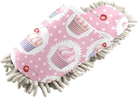 Sinestour Cupcakes Mop Slippers for Floor Cleaning 1