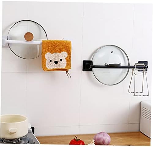 HOMSFOU Minimalist Plastic Towel Bar No Drill Adhesive Holder