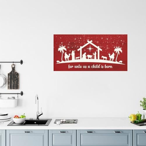 Merry Christmas Oh Holy Night Reusable Wall Decal