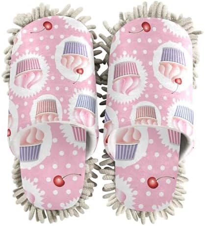 Sinestour Cupcakes Mop Slippers for Floor Cleaning 1