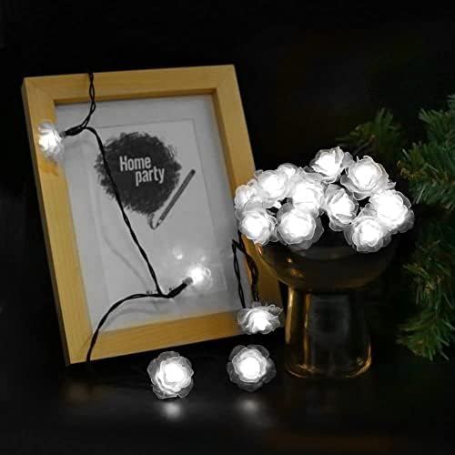 WONFAST Solar Flower String Lights - 20LED Rose White 2 Mode