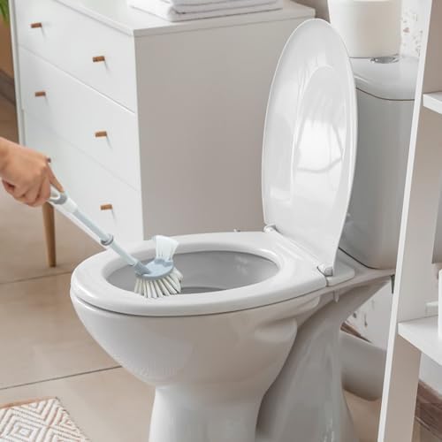 AYKHDS Toilet Brush with Holder Long Handle Tiles Stain Remover Space Saving Design