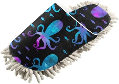 Sinestour Colorful Mosaic Octopus Mop Slippers