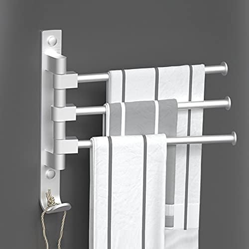 BOCbco Black Wall Mounted Towel Bar with 3 Hooks