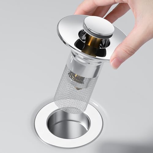 Usofrint Pop Up Sink Stopper Universal Stainless Steel Drain Strainer 1