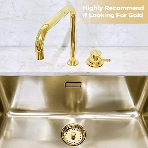 Mudder 3 Pcs Kitchen Sink Drain Strainer Set Light Gold