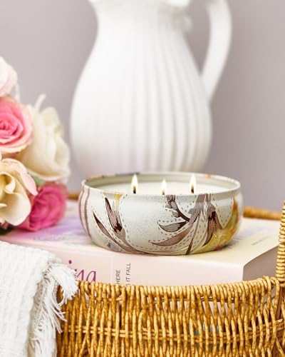 MSENSE 3 Wick Soy Candles Citrus Sage Aromatherapy 12oz 40 Hour Burn