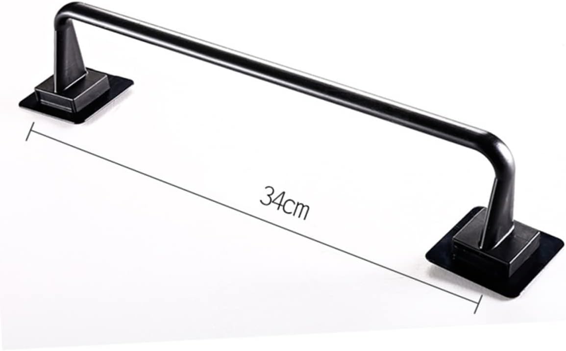 Modern Black Plastic Towel Bar No Drill Holder