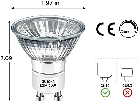 BOGAO GU10 Halogen Bulb 50W 2800K Warm White Pack of 6 1