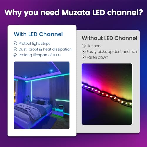 Muzata 10Pack 33FT LED Channel U Shape Diffuser 1