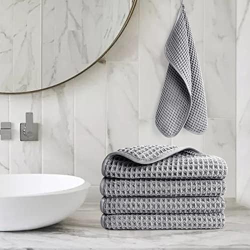POLYTE Microfiber Lint Free Washcloth Face Towel 4 Pack
