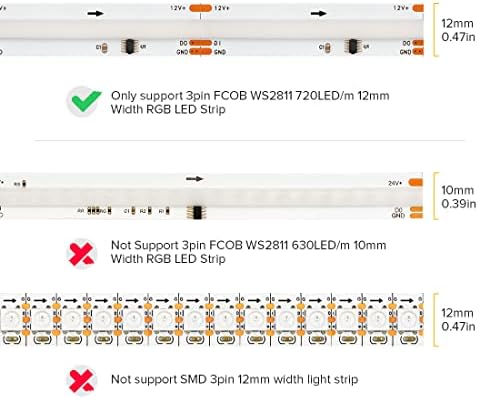 BTF-LIGHTING 3Pin COB LED Strip Connector Kit 8 Pairs 12mm Wide