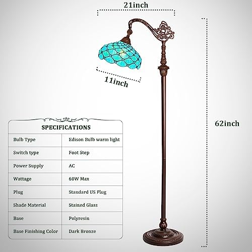 Capulina Tiffany Floor Lamp with Adjustable Angle