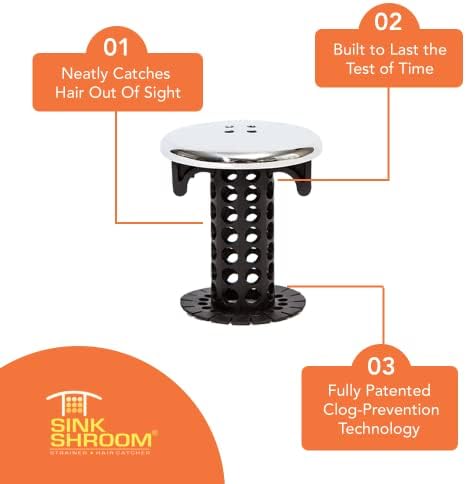 SinkShroom Chrome Drain Hair Catcher Protector