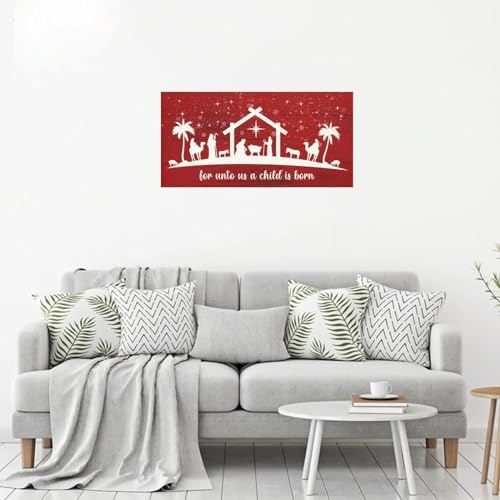 Merry Christmas Oh Holy Night Reusable Wall Decal