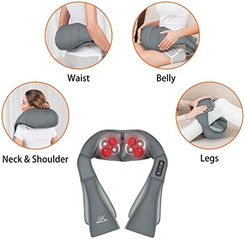 Snailax Shiatsu Neck Massager with Heat and Deep Kneading