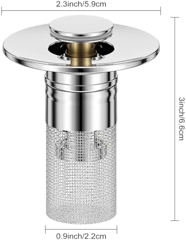 Usofrint Pop Up Sink Stopper Universal Stainless Steel Drain Strainer 1