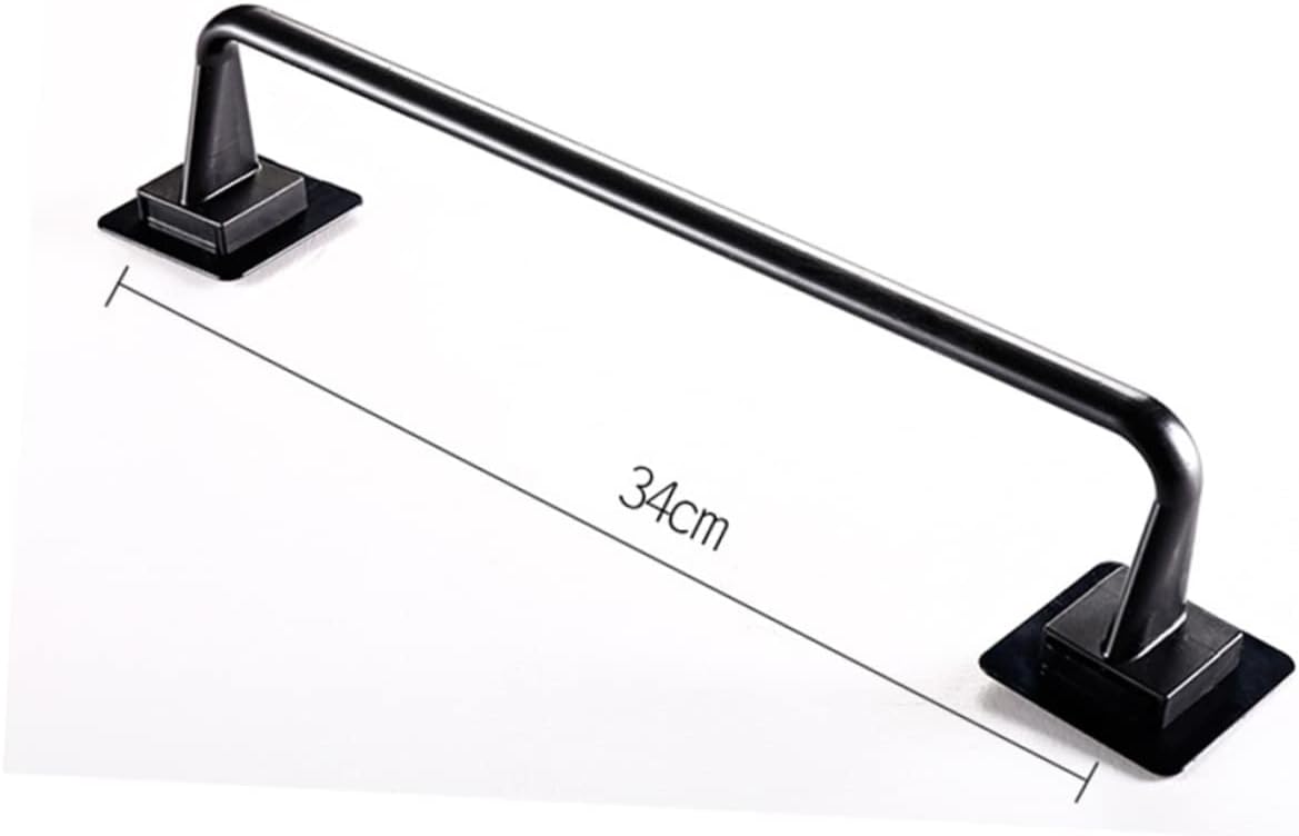 SEWACC Plastic Towel Bar No Drill Bathroom Holder Black