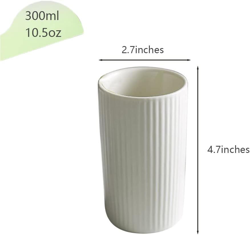 Striped Ceramic Toothbrush Cup for Couples