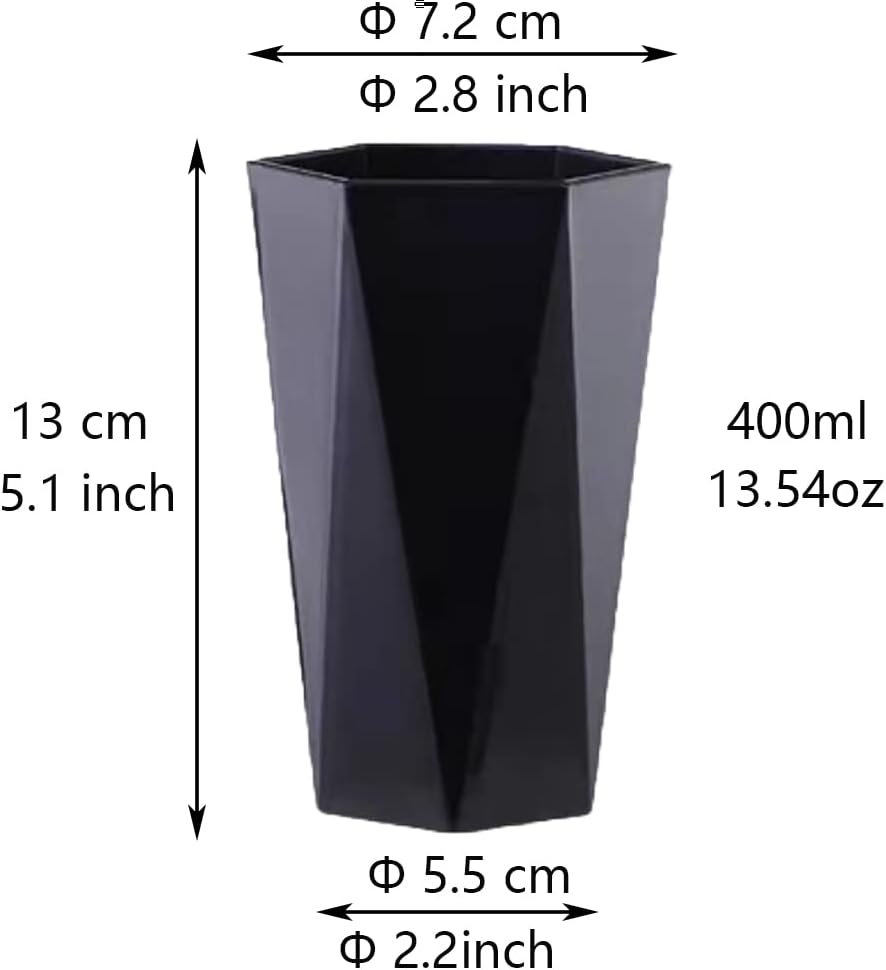 RabyLeo Large Geometric Diamond Toothbrush Cup 400ml White Black 1