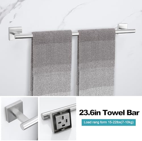 Brushed Nickel Towel Bar Set 5 Piece Bathroom Hardware