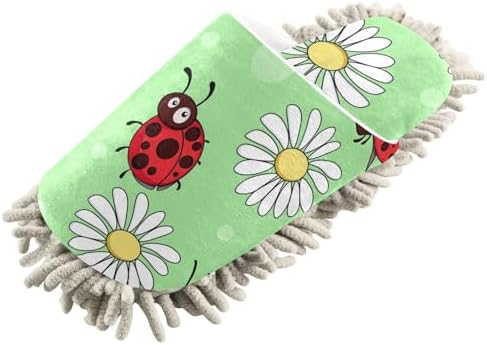 Sinestour Ladybirds Mop Slippers for Floor Cleaning