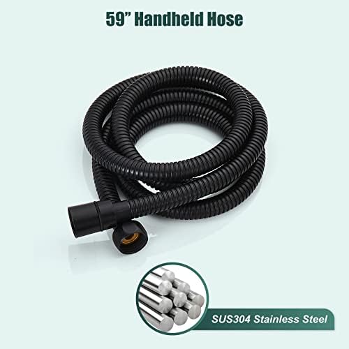 Heyalan Handheld Sprayer Matte Black Brass Showerhead