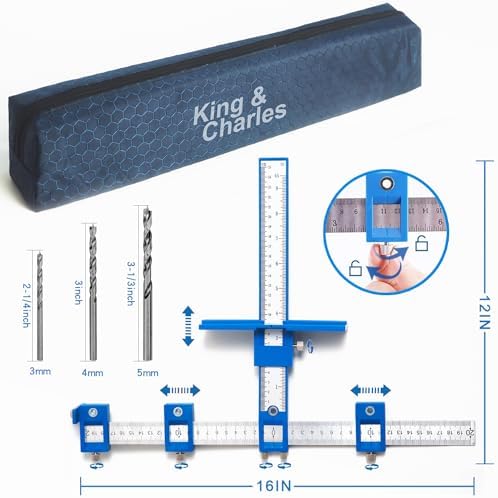 KingCharles Cabinet Handle Jig with 3pcs Drill Bits