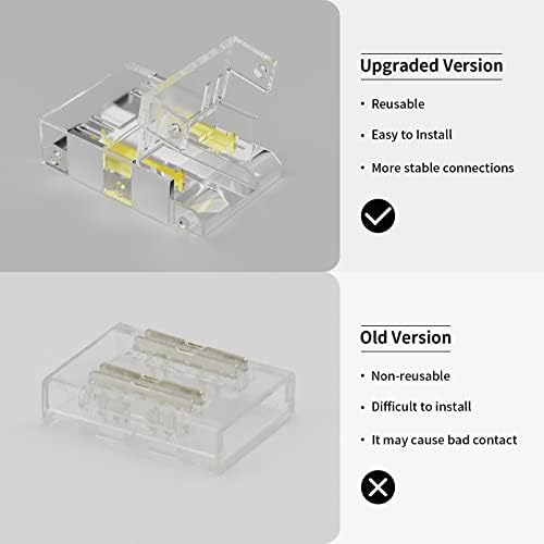 PAUTIX 10mm 3 Pin CCT COB LED Strip Connectors 4pcs Set