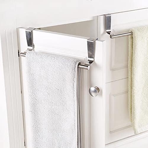 Gadpiparty 2Pcs Stainless Steel Door Towel Bar Hanger Durable Space-Saving