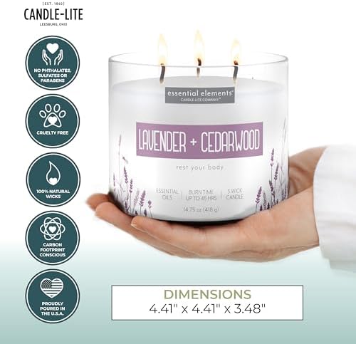 Essential Elements Scented Jar Candle Lavender Cedarwood 1475 oz