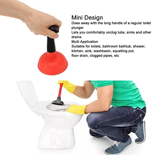 Mini Sink Plunger with Short Handle for Quick Drain Unclogging